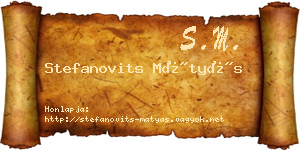 Stefanovits Mátyás névjegykártya