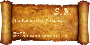 Stefanovits Mátyás névjegykártya